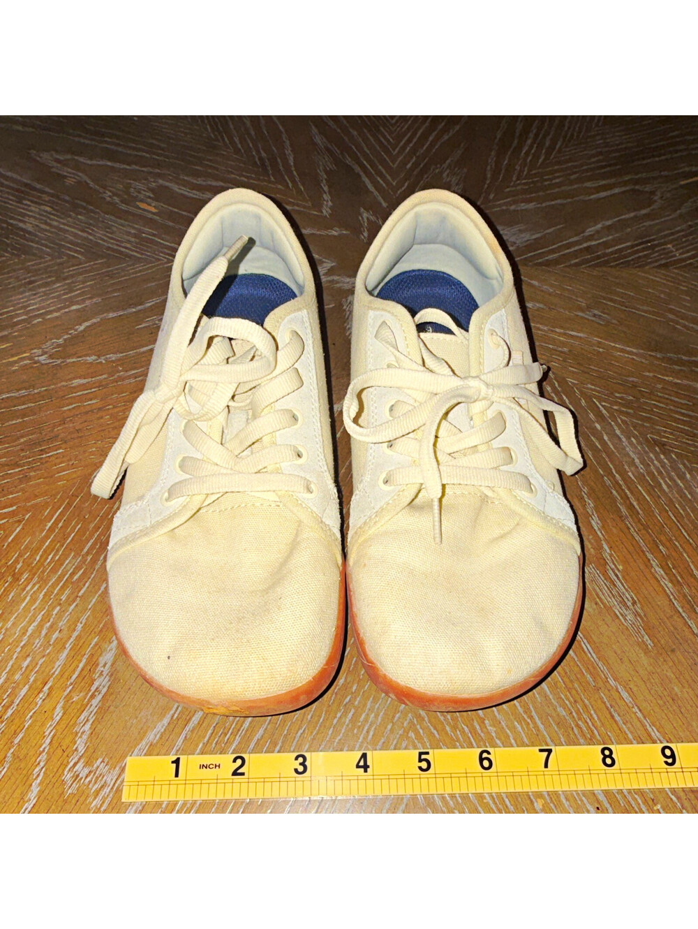 WHITIN W81V2 Beige Canvas Lightweight Lace-Up Sneakers EU 39